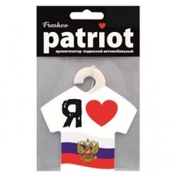 Ароматизатор подвесной Patriot " Я люблю Россию  ФЛАГ Черная линия